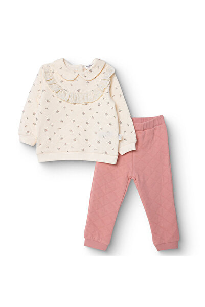 Bebetto Kız Bebek Cutie Bluz-Pantolon Kapitone Örme Bebe Yaka Uzun Kol Lastik...