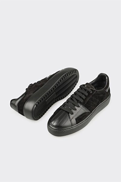 Elle Shoes Siyah Deri Erkek Spor Ayakkabı