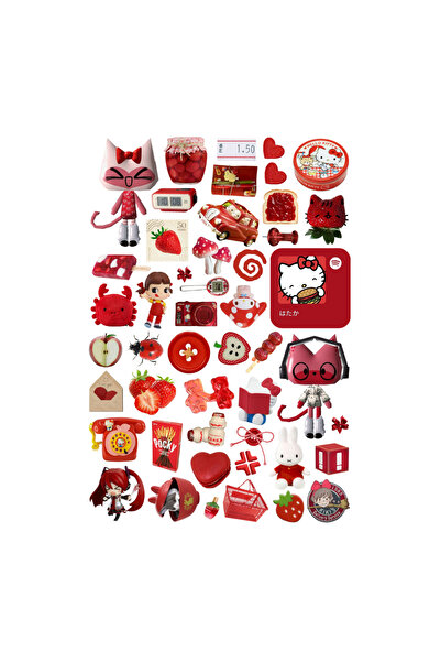 Ororabutik 46 Pieces Red Juminocore Downtown Sticker Set - Sticker Set Sketchbook