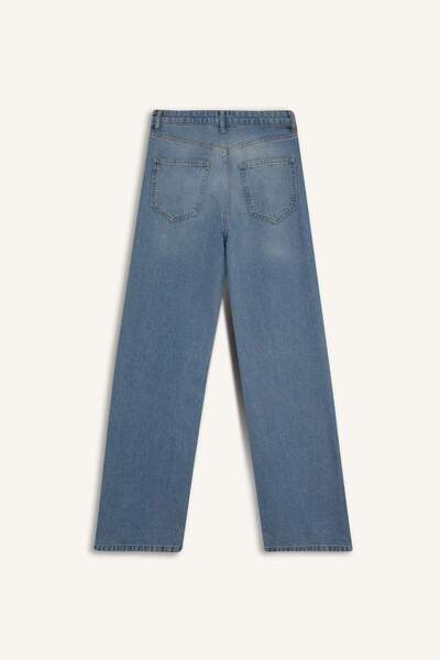 DeFacto 90's Wide Leg Yüksek Bel Uzun Jean Yıkamalı Pantolon F2937AX25WN