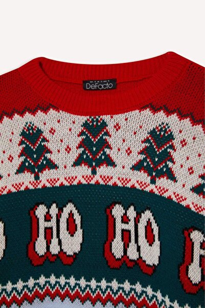 DeFacto New Year's Themed Regular Fit Crew Neck Sweater F4383Ax25Cw