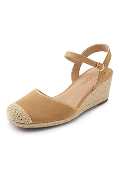 Dream Pairs - Women's Wedge Sandals, Kaki, EU 40