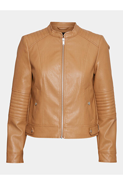 Vero Moda Γυναικείο Μπουφάν από Δέρμα 10300241 Καφέ