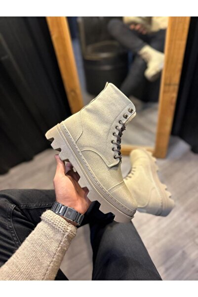 Zapatos KN-B023 Erkek Spor Günlük Bağcıklı Süet Bot SVT - Vizon