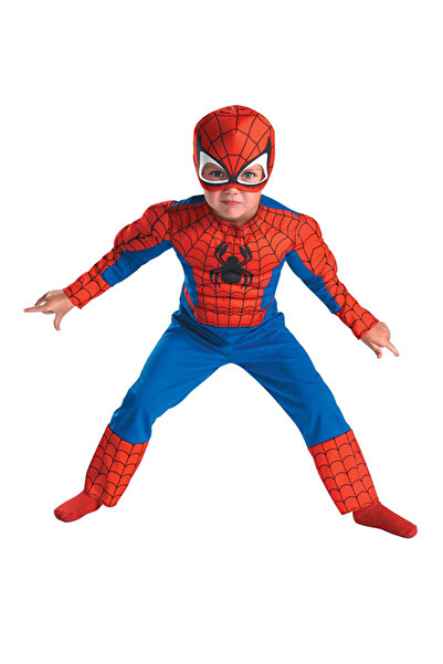 HALAMODO زي تنكري لحفلات الهالوين بتصميم عنكبوت خارق، مريح وقابل للتنفس، مقاس S