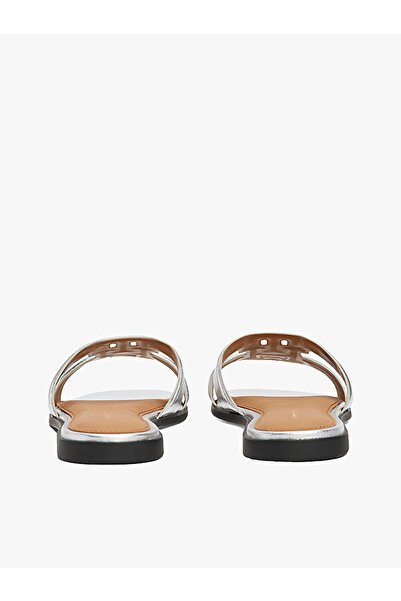 Tommy Hilfiger Women's Th Logo Strap Metallic Slippers