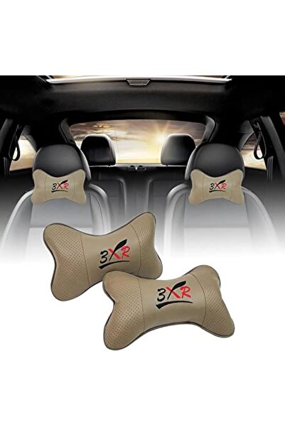 Generic Car Seat Neck Rest, Head Rest, Head Cushion High Quality PU Rexin, 2 Pcs/Set Dark Grey