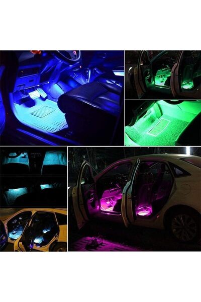 Generic Car RGB LED Strip Light with Remote (4 Pieces)