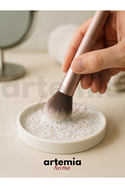 Artemia Home Flora Brush Cleaner | Flower Pattern Makeup Brush Cleaning Pad | Textured
