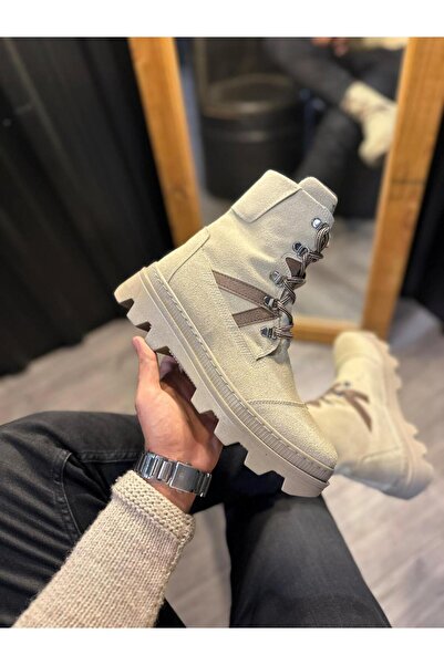 Zapatos KN-B14 Erkek Spor Günlük Bağcıklı Süet Bot SVT - Vizon
