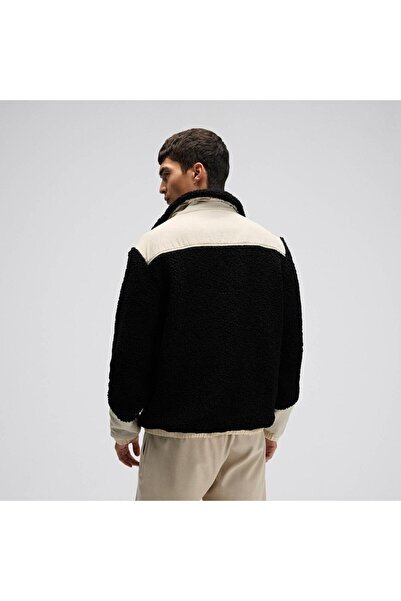 Ellesse Em511-Bk Zippered Fleece Men's Jacket - Beige / Black