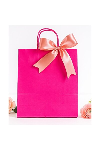 OEM Set 25 Pungi Cadou Roz cu Fundita Satinata 32x25x11cm, Ambalaje Elegante ...