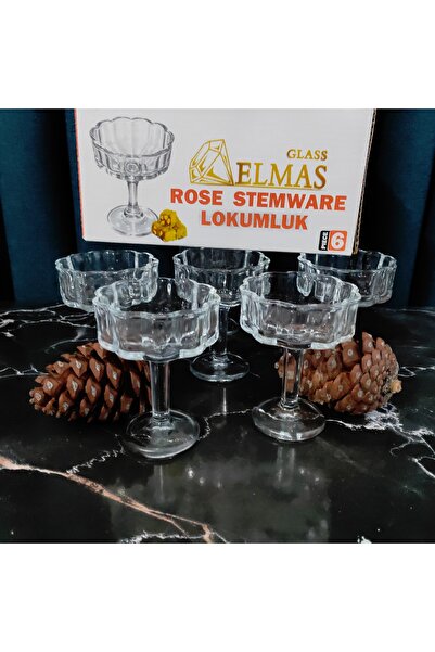 ORTAKÖY CENNETİ 6 μοντέρνα κούπες λουκούμι με βάση, 50 κ.εκ. Όγκος 8 εκ. Ύψος 6 εκ. Πλάτος στομίου