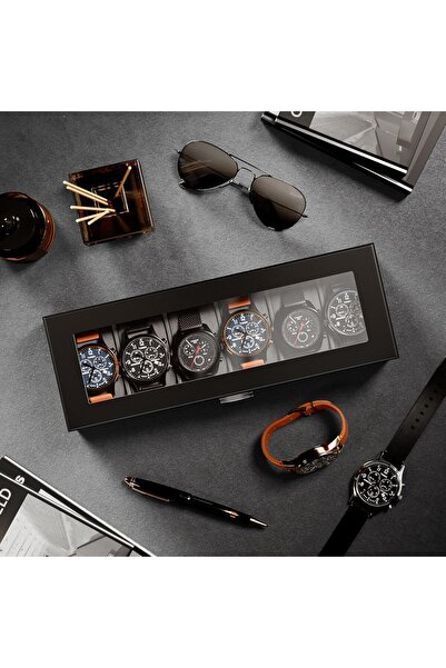 PROCASE Wooden Watch Box for Men, 6 Slot Watch Display Case Mens Watch Box Organizer