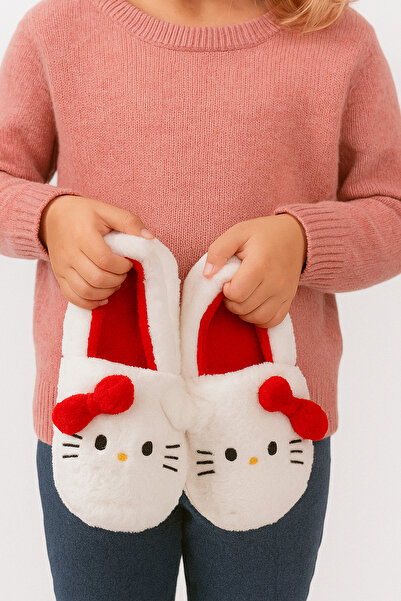 CARLA BELLA Panduf Kitty شبشب منزلي ناعم بنمط قطة ذات فراء ناعم