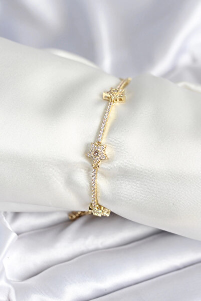 Epilons سوار نسائي من النحاس الذهبي طراز Bfs على شكل نجمة