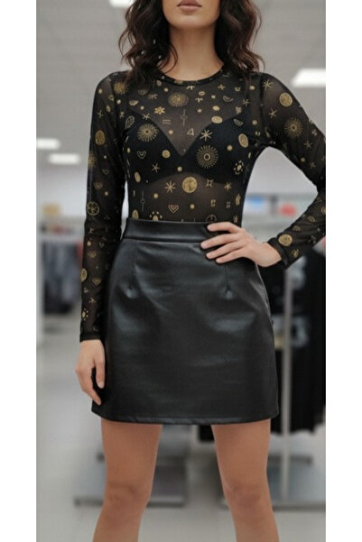 Touz Moda Прозора базова блуза з довгими рукавами