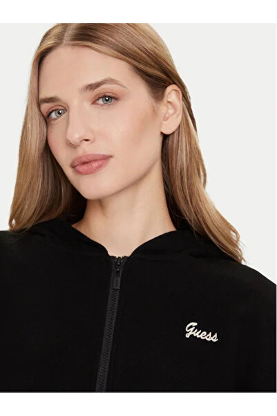 Guess Muriel Kadın Siyah Aktif Yün Karışımlı Sweatshirt V5BQ17KCX52-JBLK