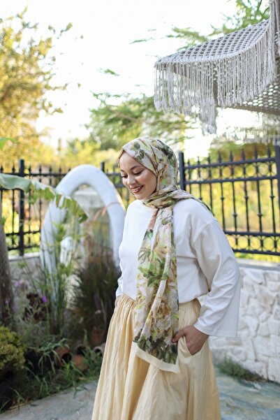 Sin Scarf Gül Desenli Şal