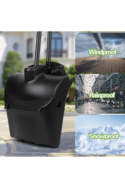 Generic ONMART Angled Broom and Dustpan Set, Broom with Dustpan Combo Set with Long Stainless Steel Adjustab