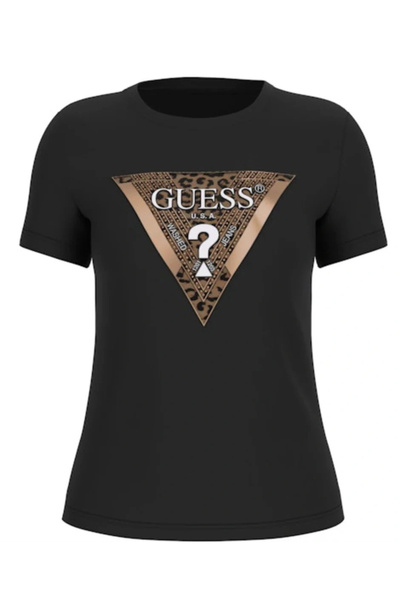 Guess Tricou negru slim fit pentru femei Leo W5BI28J1314-JBLK