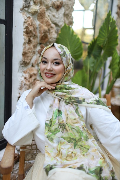 Sin Scarf Gül Desenli Şal