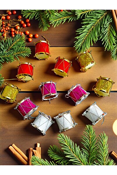 Armada 12 Πλαστικά Στολίδια Χριστουγεννιάτικου Δέντρου σε Σχήμα Τύμπανου – Κό...