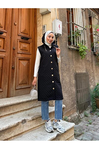 butik hira Quilted Hooded Vest