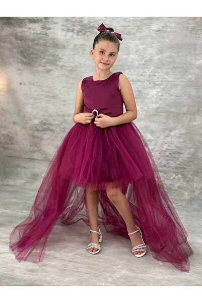 BİLGEN Style Момичешка сатенена сватбена рокля, подходяща за специални поводи...