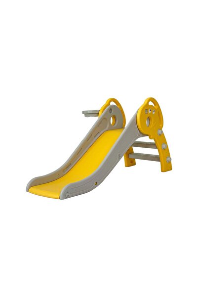 Danube Home Folding Kids Slide - Yellow & Grey, Compact Indoor-Outdoor Climber, Safe Non-Slip Design