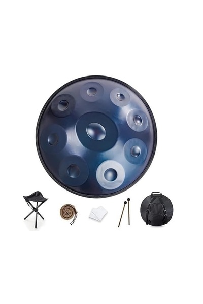 MegArya 22-Inch Professional Steel Tongue Drum Handpan in D Minor (9 Notes, 432Hz) Includes Soft bag