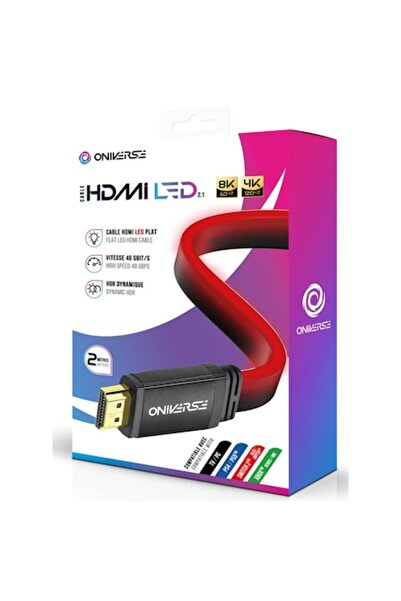 Oniverse HDMI 2.1 Cable LED 8K Red, 2 meters