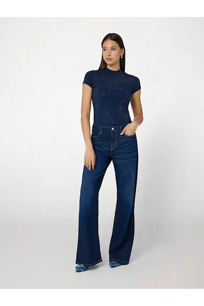 Guess Mock Kadın Mavi Slim Fit T-Shirt W4BI26J1314-G77G