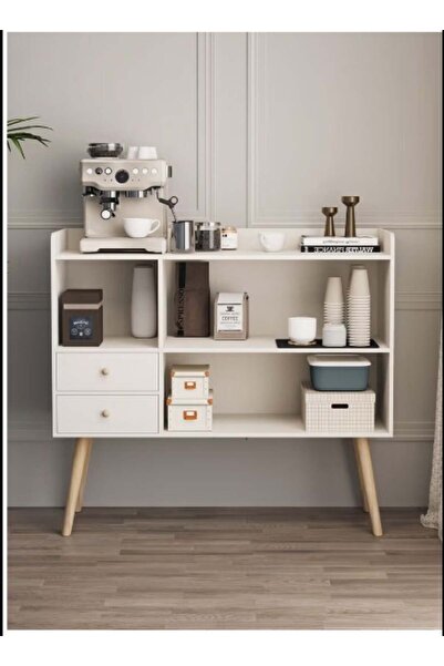 AGD Coffee Corner Cabinet, Modern Side Storage Cabinet, Modern Buffet with Storage Drawers, Console