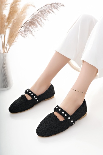 Modafırsat Kadın Babet Siyah Hafif Rahat Şık İş Ofis Günlük Ayakkabı