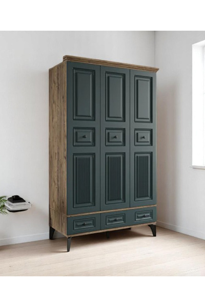 miracool Terra 3 Kapılı Dolap / %100 MDF / Ücretsiz Kurulum / Haki