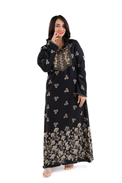 amaan Women Traditional Kashmiri Jalabiya Dress with Floral Embroidered Tabla, I Arabic dress