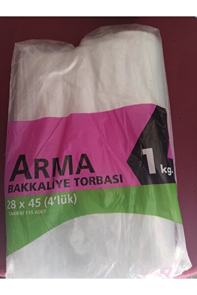 MERT AMBALAJ ÜRÜNLERİ Naksan Şeffaf Naylon 4 lük 28x45 Cm. Bakkaliye Poşeti Torbası - 1 Kg. - Ort. 115 Adet - 1 Paket