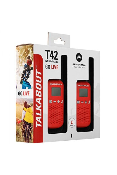 Motorola T42 radio station set, Walkie-talkie, Red, 2 pieces