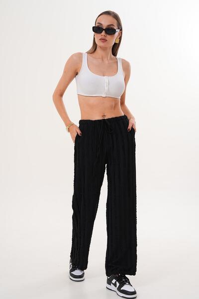 ŞİMAL Women's Pocketed Wide Leg Trousers 255339 -