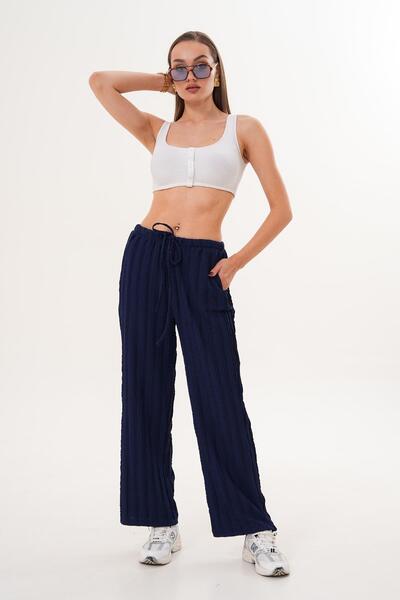 ŞİMAL Women's Pocketed Wide Leg Trousers 255339 -