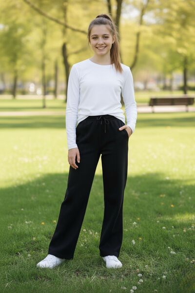 armicem Combinație școală și casual: tricou cu mânecă lungă și pantaloni de sport cu piciorul evazat