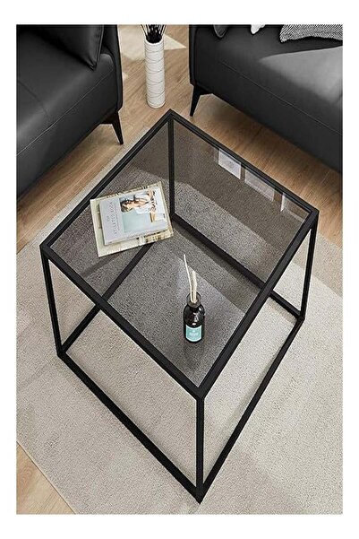 AGD Coffee Table,Side Table, Modern Small Square Simple Coffee Table for Living Room ,Glass