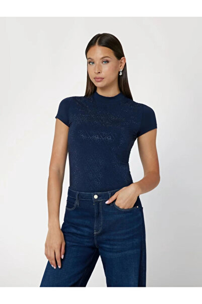 Guess Mock Kadın Mavi Slim Fit T-Shirt W4BI26J1314-G77G