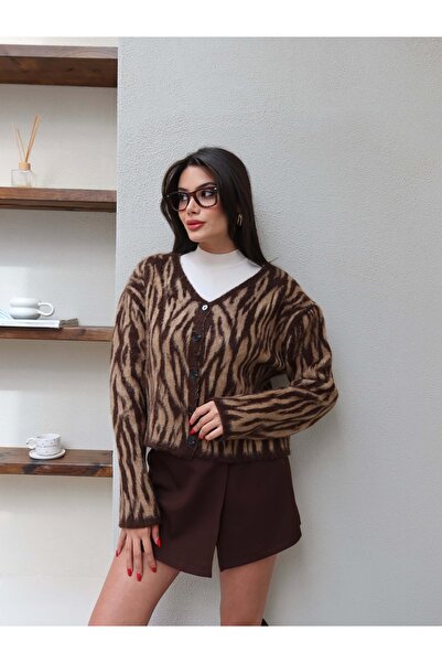 ESRAHELVACI Zebra Pattern Buttoned Cardigan