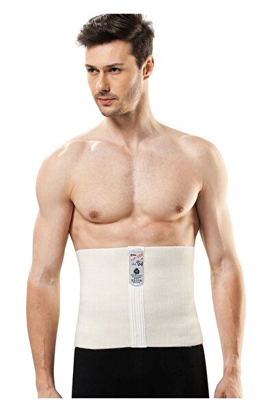 Alıç Κρεμ χρώμα Safyün, προστατευτικό μάλλινο κορσέ μέσης - Μοντέλο που καλύπτει