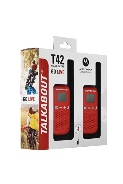Motorola Set of 2 Motorola T42 Two-Way Radios, Talkabout Professional Twin pack Red