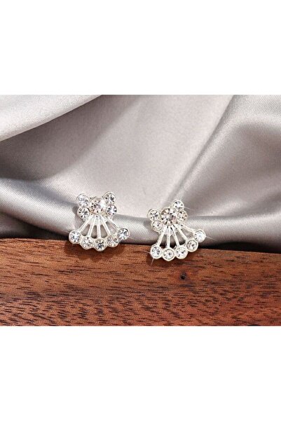 Shiklik أقراط أنيقة للنساء من الأحجار الكريمة ذات اللون الفضي