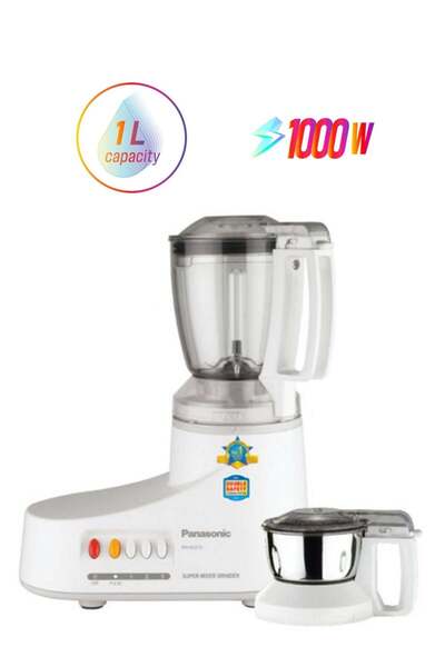 PANASONIC مطحنة وخلاط قوية، 2 وعاء من الفولاذ المقاوم للصدأ، صغير الحجم ومتعدد الاستخدامات للمطبخ اليومي