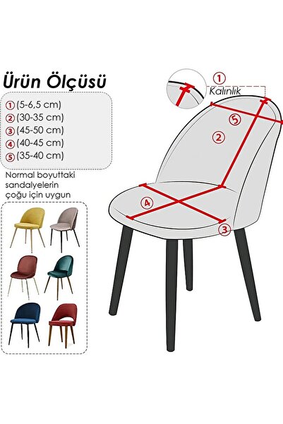 StarMall Tuğla Desen Oval Sandalye Kılıfı Likralı Esnek Yıkanabilir Lastikli Sandalye Örtüsü (1 Adet)